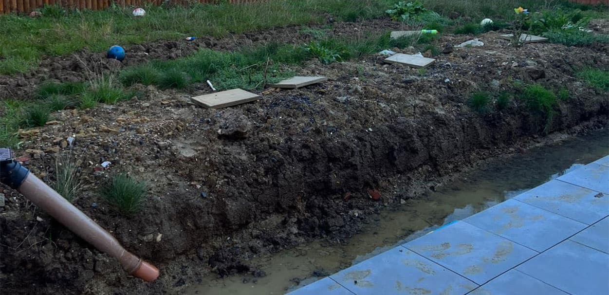 Garden before artificial grass installation — project 1